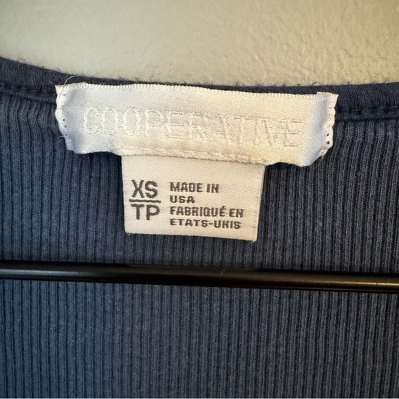 Cooperative Urban Outfitters Gilly Y2K Ribbed Knit Blue A-line Mini Dress Sz XS - Picture 5 of 6